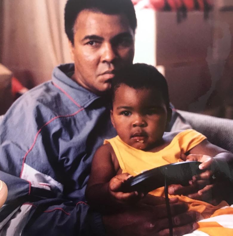 Childhood image of Asaad Amin with his father Muhammad Ali
