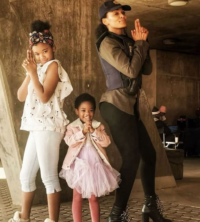 Pearl Thusi and her daughters